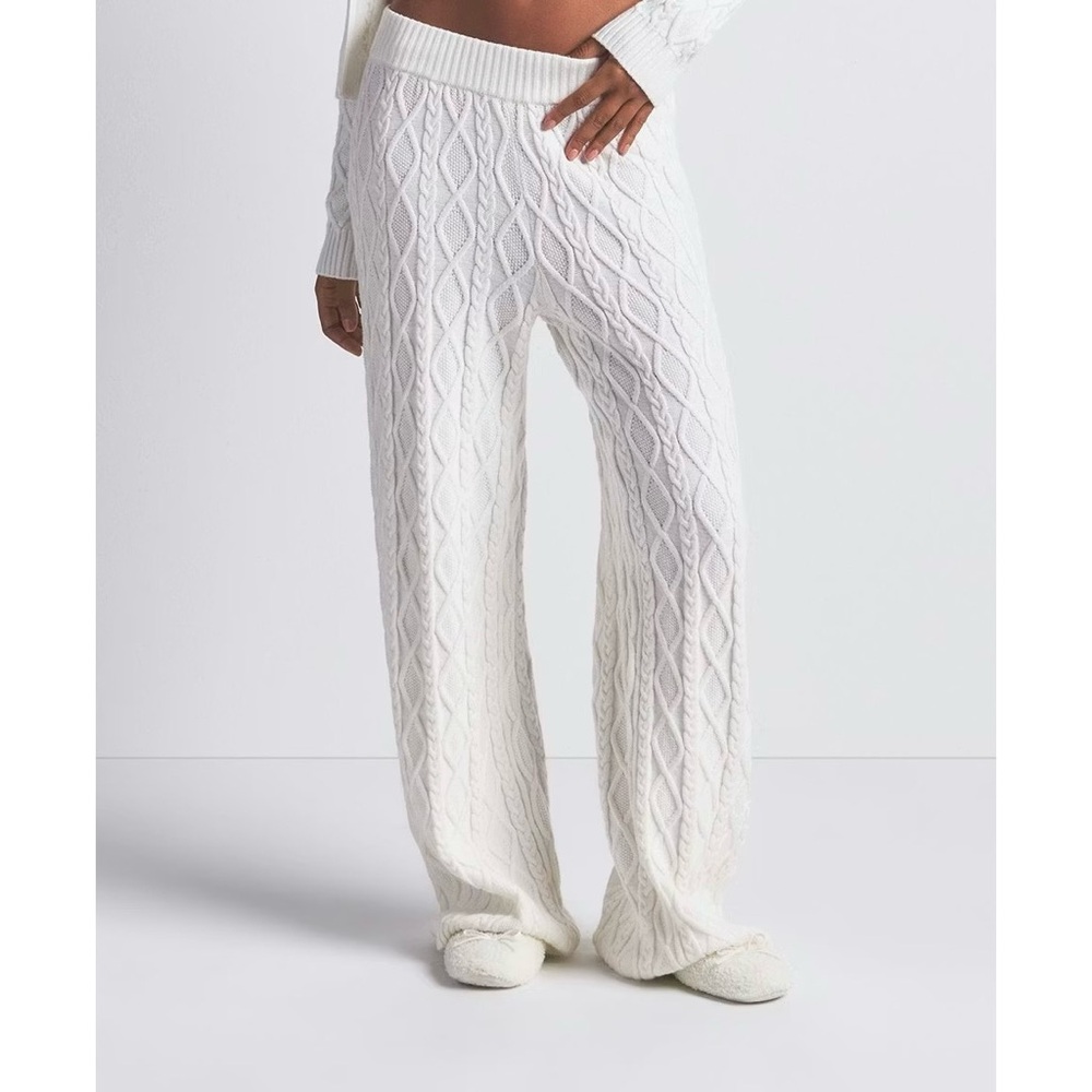 NWT RARE SKIMS Sweater Knit Straight Leg Pant in Ivory